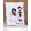 ODDBALL BRIDE AND GROOM rubber stamp